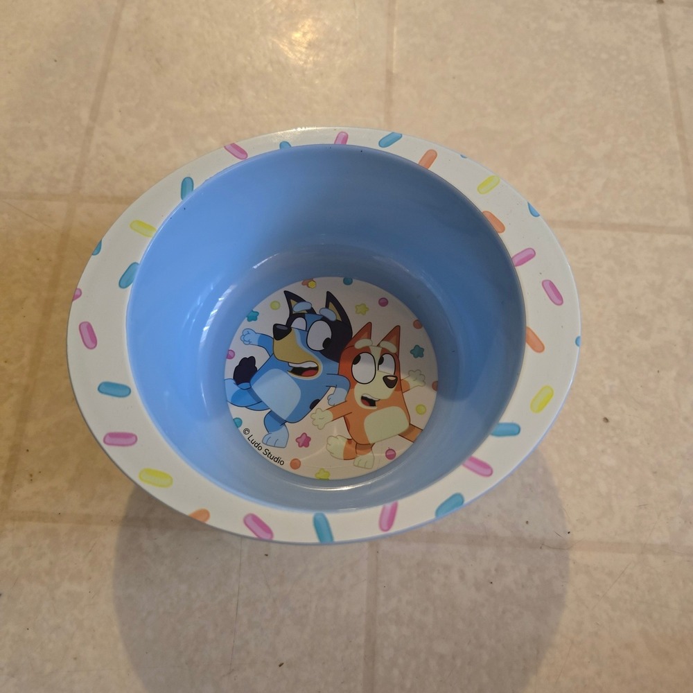 Bluey Kids Bowl OS Melamine Plastic Blue Bingo Sprinkles Learning Curve TV Show